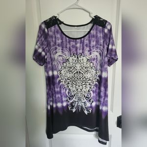 Boho tye dye purle tunic, size L - never worn